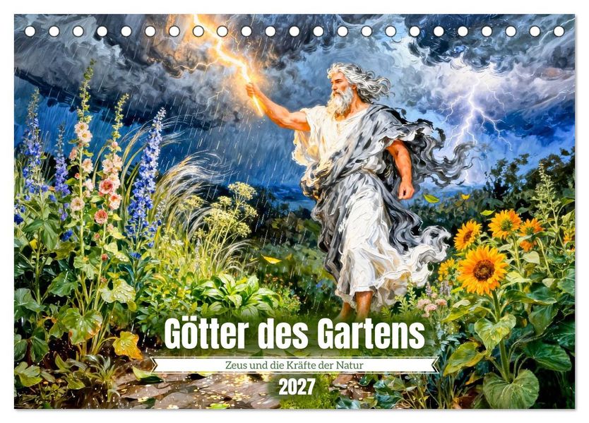 Götter des Gartens - Zeus und die Kräfte der Natur (Tischkalender 2027 DIN A5 quer) CALVENDO Monatskalender