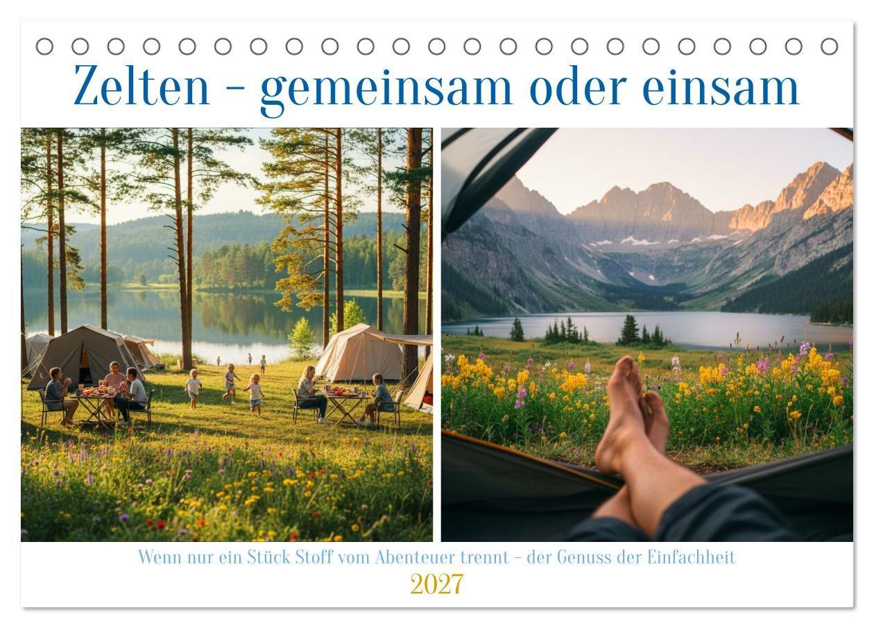 Zelten - gemeinsam oder einsam (Tischkalender 2027 DIN A5 quer) CALVENDO Monatskalender