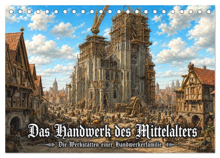Das Handwerk des Mittelalters - Die Werkstätten einer Handwerkerfamilie (Tischkalender 2027 DIN A5 quer) CALVENDO Monatskalender