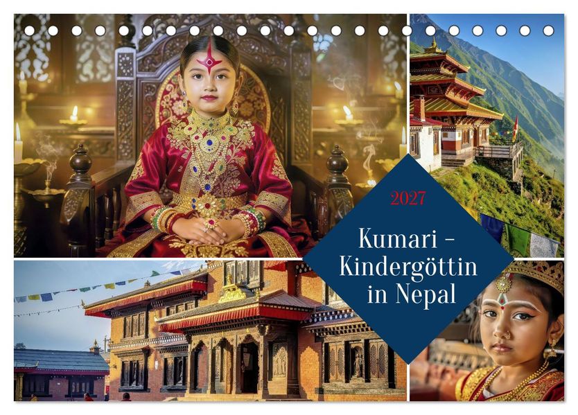 Kumari - Kindergöttin in Nepal (Tischkalender 2027 DIN A5 quer) CALVENDO Monatskalender