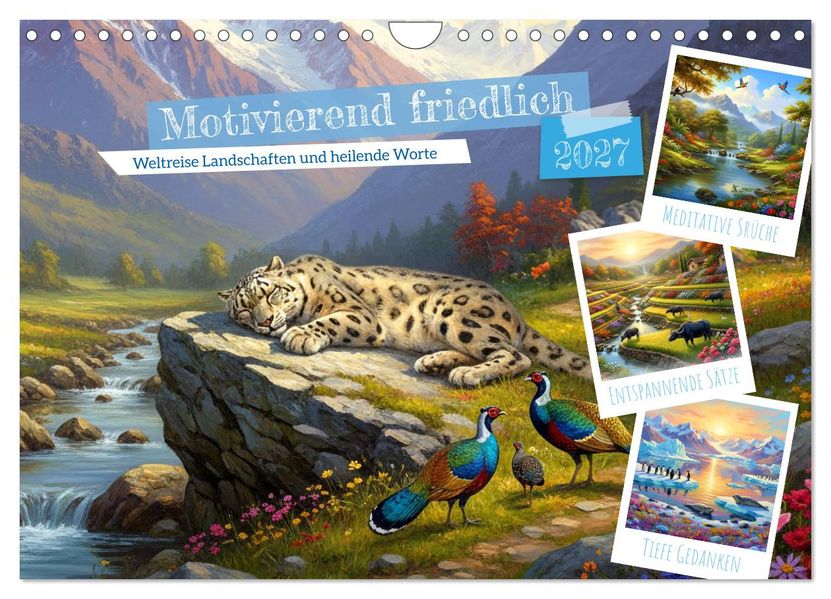 Motivierend friedlich (Wandkalender 2027 DIN A4 quer) CALVENDO Monatskalender