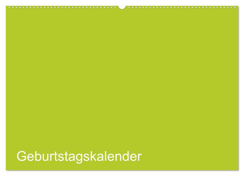 Bastel-Geburtstagskalender grün / Geburtstagskalender (Wandkalender 2027 DIN A2 quer) CALVENDO Monatskalender