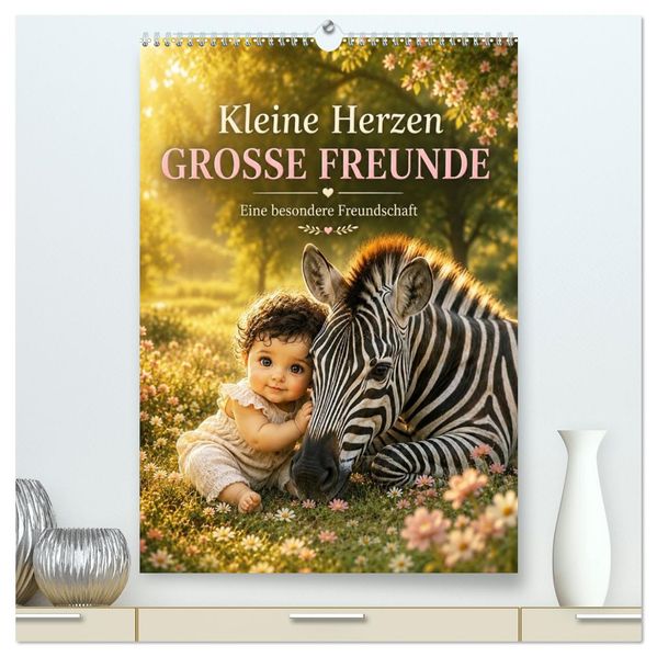 Kleine Herzen GROSSE FREUNDE (hochwertiger Premium Wandkalender 2027 DIN A2 hoch) Kunstdruck in Hochglanz