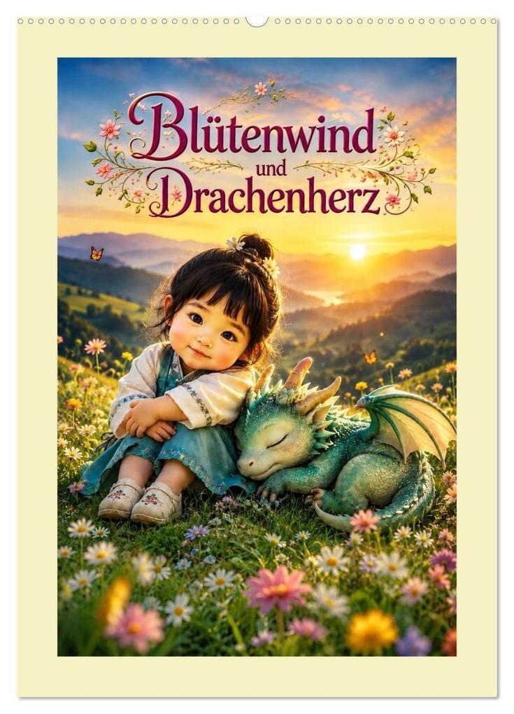 Blütenwind und Drachenherz (Wandkalender 2027 DIN A2 hoch) CALVENDO Monatskalender