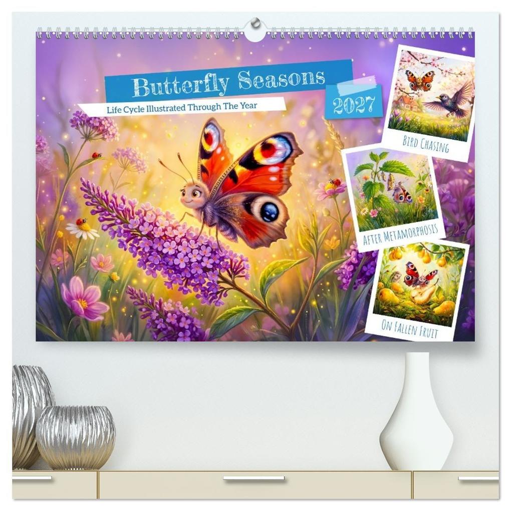 Butterfly Seasons - Life Cycle Illustrated Through The Year (High Quality Premium Wall Calendar 2027 DIN A2 landscape)CALVENDO 12 Month Wall Calendar