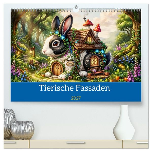 Tierische Fassaden (hochwertiger Premium Wandkalender 2027 DIN A2 quer) Kunstdruck in Hochglanz