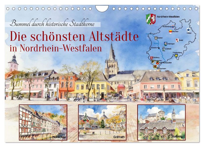 Die schönsten Altstädte in Nordrhein-Westfalen (Wandkalender 2027 DIN A4 quer) CALVENDO Monatskalender