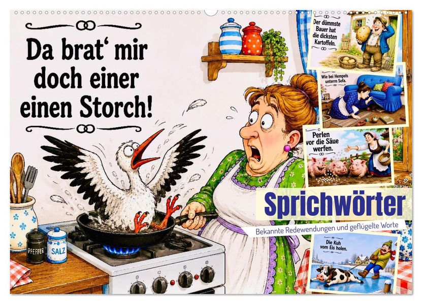 Sprichwörter. Bekannte Redewendungen und geflügelte Worte (Wandkalender 2027 DIN A2 quer) CALVENDO Monatskalender
