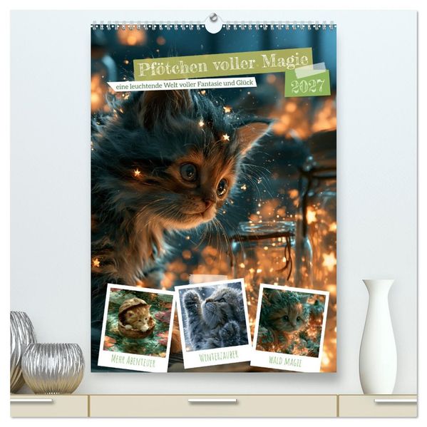 Pfötchen voller Magie (hochwertiger Premium Wandkalender 2027 DIN A2 hoch) Kunstdruck in Hochglanz