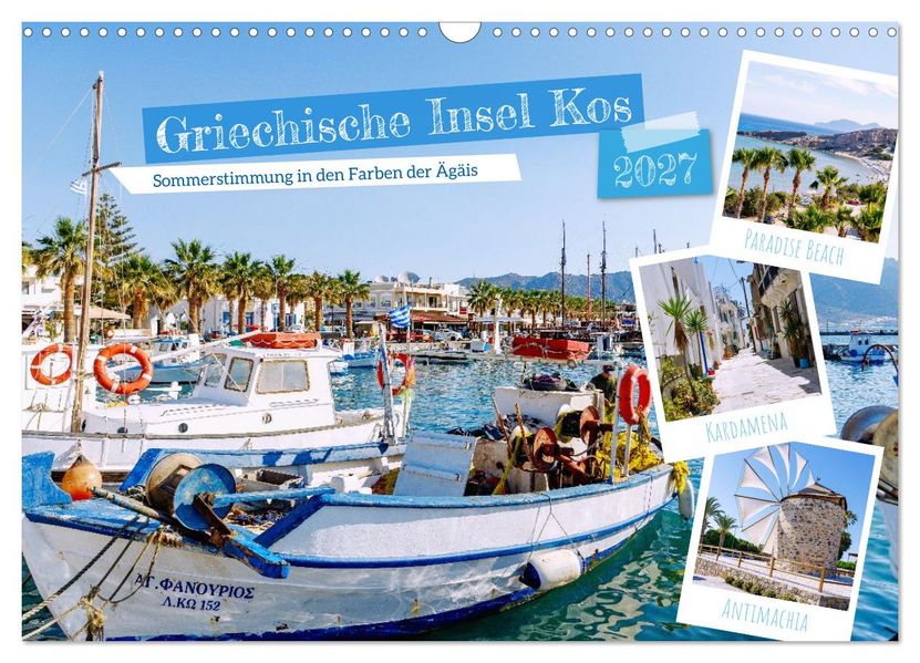 Griechische Insel Kos. Sommerstimmung in den Farben der Ägäis (Wandkalender 2027 DIN A3 quer) CALVENDO Monatskalender