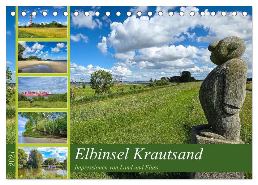 Elbinsel Krautsand - Impressionen von Land und Fluss (Tischkalender 2027 DIN A5 quer) CALVENDO Monatskalender