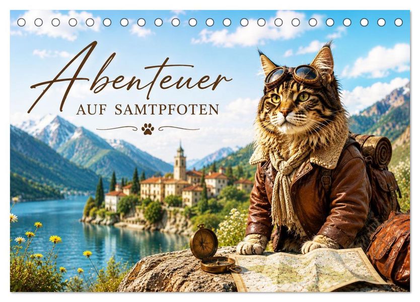 Abenteuer AUF SAMTPFOTEN (Tischkalender 2027 DIN A5 quer) CALVENDO Monatskalender