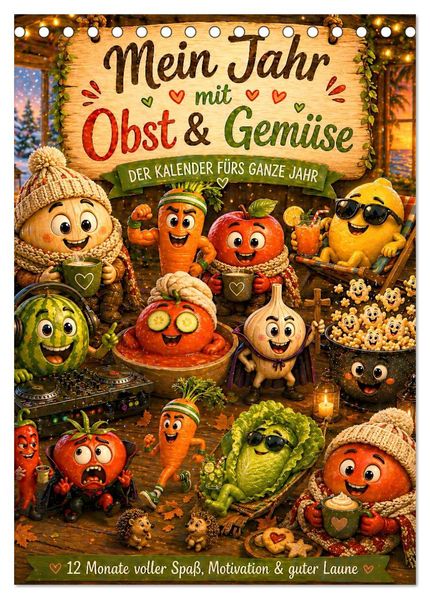 Frucht & Gemüse mit Gefühl (Tischkalender 2027 DIN A5 hoch) CALVENDO Monatskalender