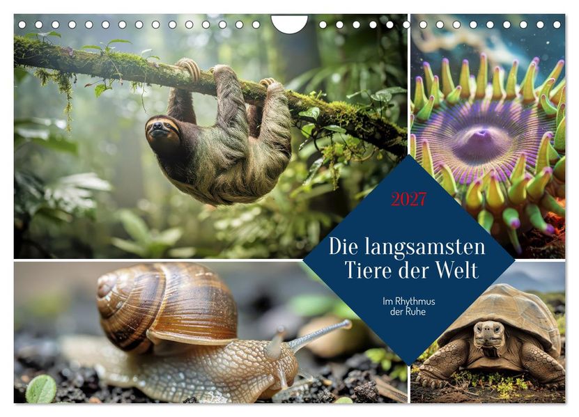 Die langsamsten Tiere der Welt (Wandkalender 2027 DIN A4 quer) CALVENDO Monatskalender