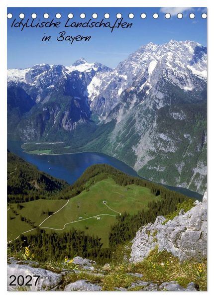 Idyllische Landschaften in Bayern (Tischkalender 2027 DIN A5 hoch) CALVENDO Monatskalender