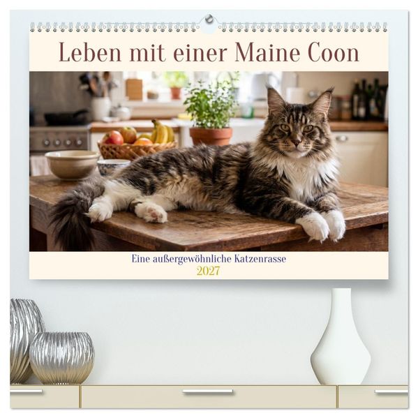 Leben mit einer Maine Coon (hochwertiger Premium Wandkalender 2027 DIN A2 quer) Kunstdruck in Hochglanz