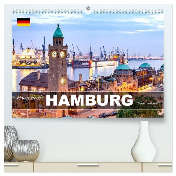 Hansestadt Hamburg (hochwertiger Premium Wandkalender 2027 DIN A2 quer) Kunstdruck in Hochglanz