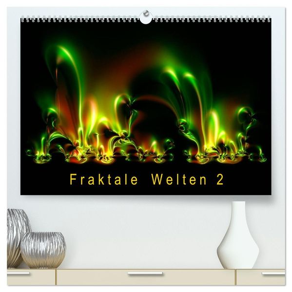 Fraktale Welten 2 (hochwertiger Premium Wandkalender 2027 DIN A2 quer) Kunstdruck in Hochglanz