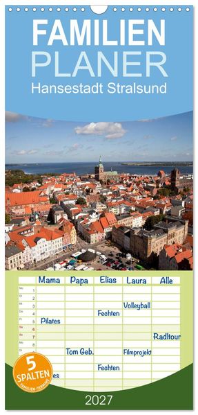 Familienplaner 2027 - Hansestadt Stralsund mit 5 Spalten (Wandkalender 21 x 45 cm) CALVENDO
