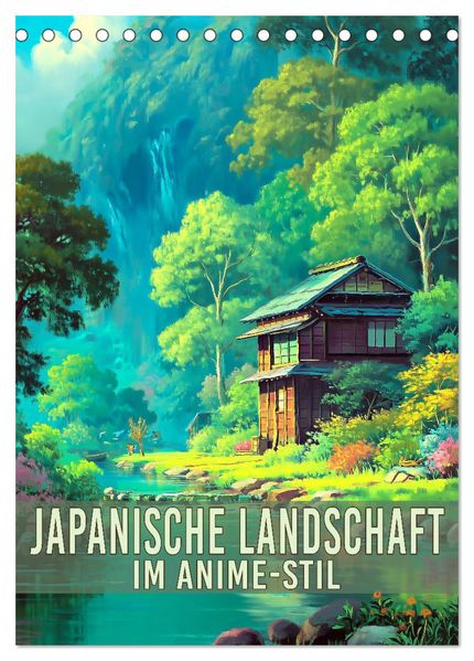 Japanische Landschaft - im Anime-Stil (Tischkalender 2027 DIN A5 hoch) CALVENDO Monatskalender