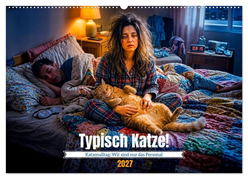 Typisch Katze! - Katzenalltag: Wir sind nur das Personal (Wandkalender 2027 DIN A2 quer) CALVENDO Monatskalender