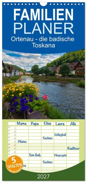 Familienplaner 2027 - Ortenau - die badische Toskana mit 5 Spalten (Wandkalender 21 x 45 cm) CALVENDO