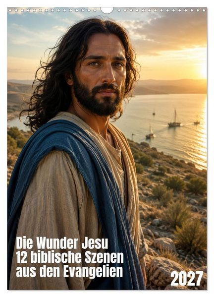 Die Wunder Jesu - 12 biblische Szenen aus den Evangelien (Wandkalender 2027 DIN A3 hoch) CALVENDO Monatskalender
