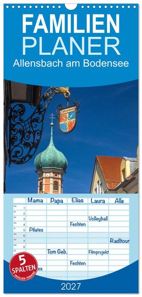 Familienplaner 2027 - Allensbach am Bodensee mit 5 Spalten (Wandkalender 21 x 45 cm) CALVENDO