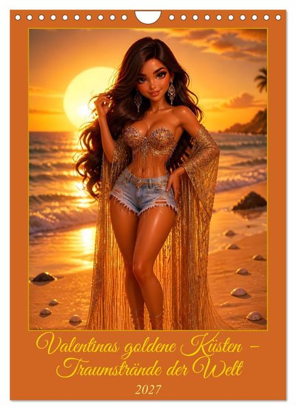 Valentinas goldene Küsten - Traumstrände der Welt (Wandkalender 2027 DIN A4 hoch) CALVENDO Monatskalender