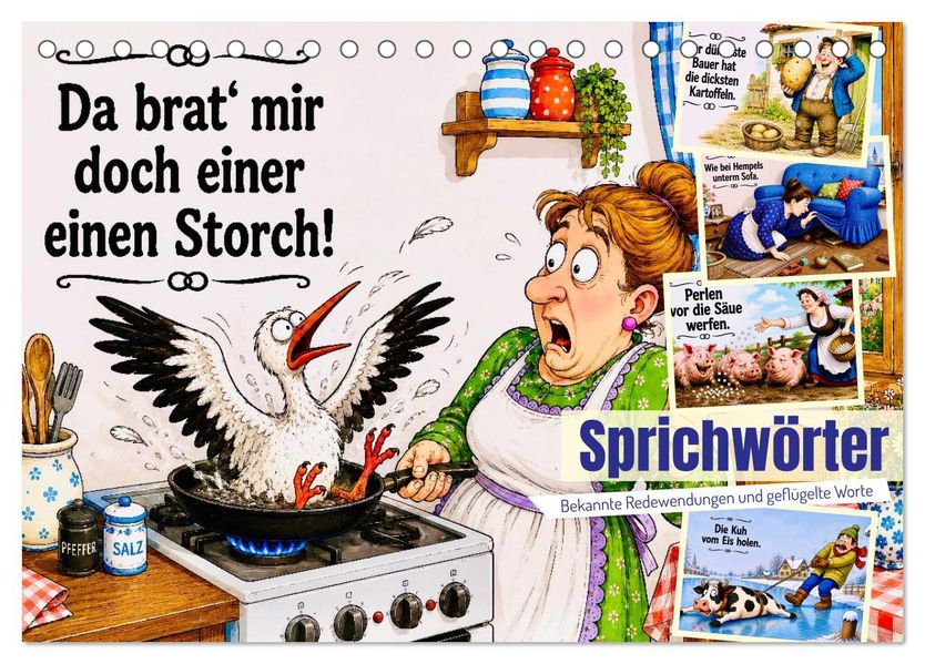 Sprichwörter. Bekannte Redewendungen und geflügelte Worte (Tischkalender 2027 DIN A5 quer) CALVENDO Monatskalender