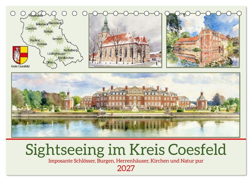 Sightseeing im Kreis Coesfeld (Tischkalender 2027 DIN A5 quer) CALVENDO Monatskalender