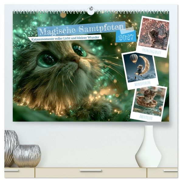 Magische Samtpfoten (hochwertiger Premium Wandkalender 2027 DIN A2 quer) Kunstdruck in Hochglanz