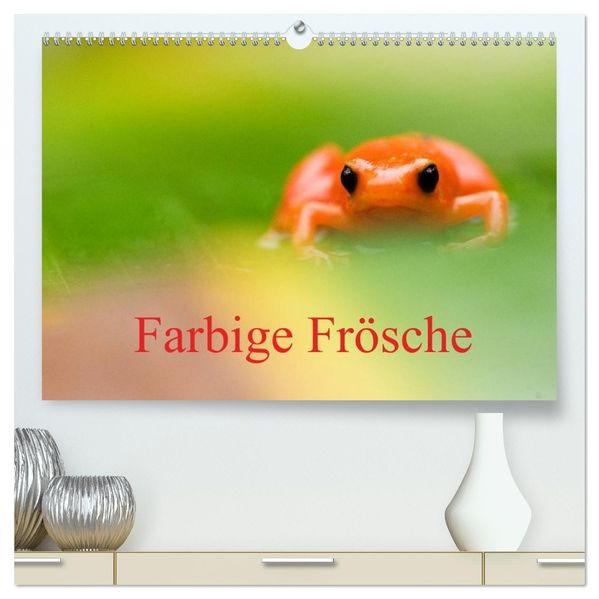 Farbige Frösche (hochwertiger Premium Wandkalender 2027 DIN A2 quer) Kunstdruck in Hochglanz
