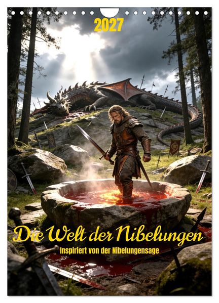 Die Welt der Nibelungen - inspiriert von der Nibelungensage (Wandkalender 2027 DIN A4 hoch) CALVENDO Monatskalender