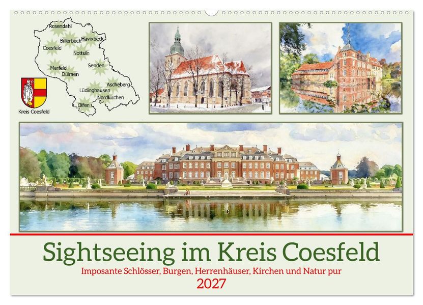 Sightseeing im Kreis Coesfeld (Wandkalender 2027 DIN A2 quer) CALVENDO Monatskalender