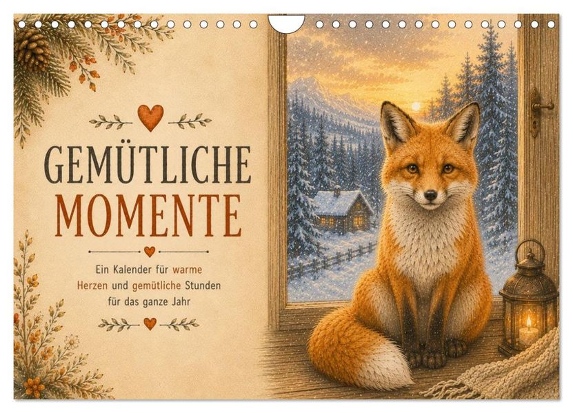 Gemütliche Momente - Ein Kalender für warme Herzen und gemütliche Stunden (Wandkalender 2027 DIN A4 quer) CALVENDO Monatskalender