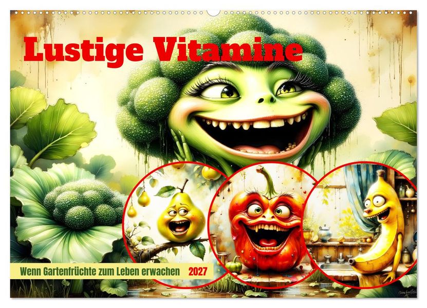 Lustige Vitamine (Wandkalender 2027 DIN A2 quer) CALVENDO Monatskalender