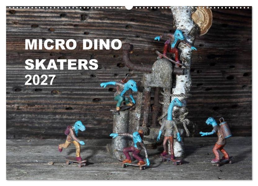 Micro Dino Skaters 2027 (Wandkalender 2027 DIN A2 quer) CALVENDO Monatskalender