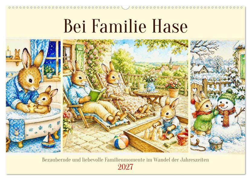 Bei Familie Hase (Wandkalender 2027 DIN A2 quer) CALVENDO Monatskalender