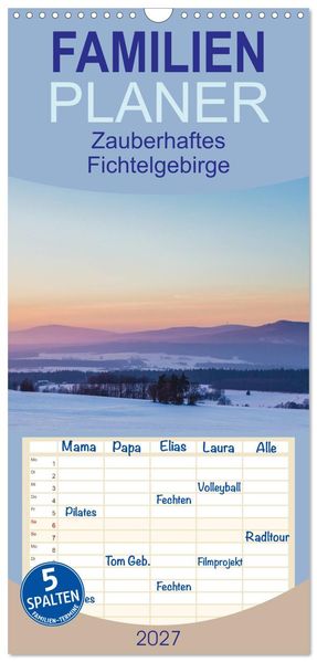 Familienplaner 2027 - Zauberhaftes Fichtelgebirge mit 5 Spalten (Wandkalender 21 x 45 cm) CALVENDO