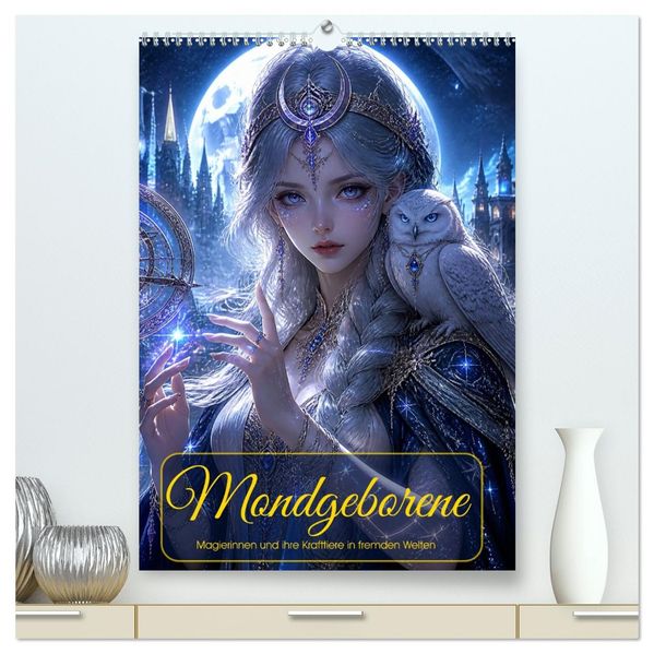 Mondgeborene (hochwertiger Premium Wandkalender 2027 DIN A2 hoch) Kunstdruck in Hochglanz