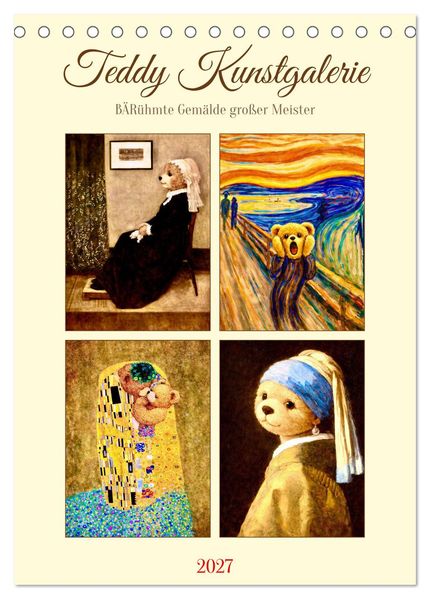Teddy Kunstgalerie (Tischkalender 2027 DIN A5 hoch) CALVENDO Monatskalender