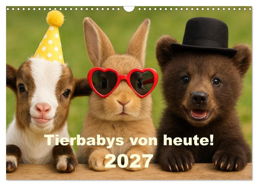 Tierbaby von heute! (Wandkalender 2027 DIN A3 quer) CALVENDO Monatskalender