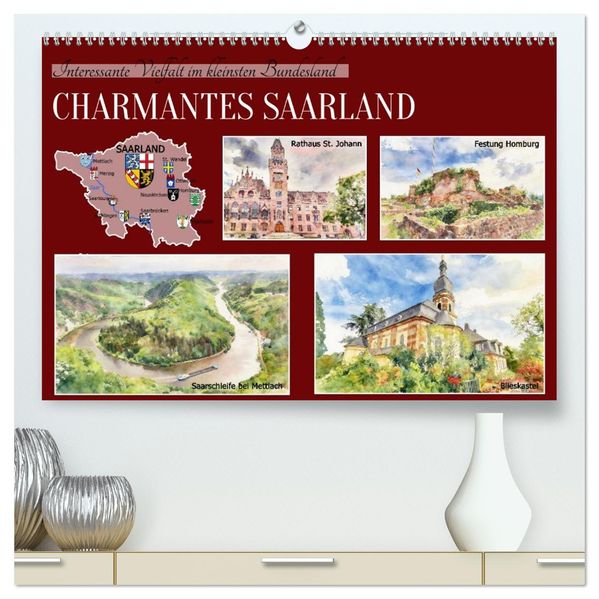 Charmantes Saarland (hochwertiger Premium Wandkalender 2027 DIN A2 quer) Kunstdruck in Hochglanz