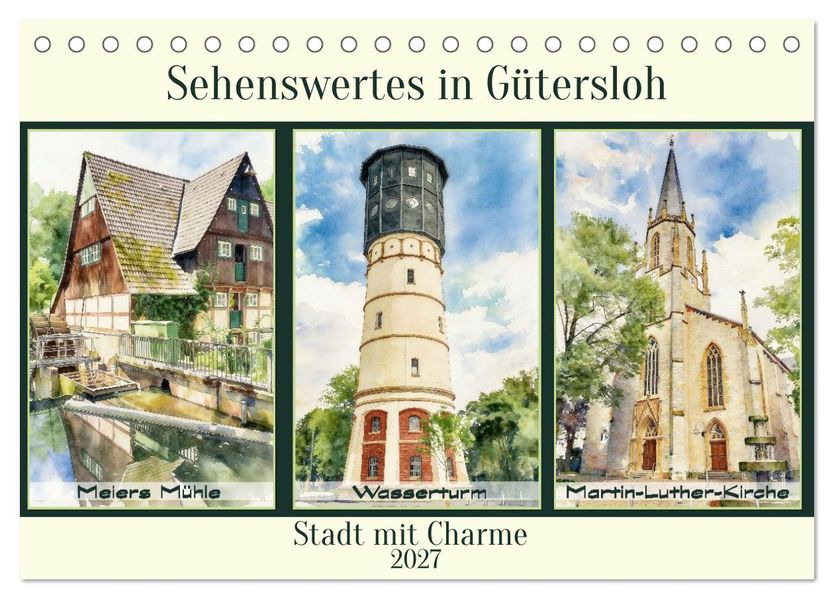 Sehenwertes Gütersloh (Tischkalender 2027 DIN A5 quer) CALVENDO Monatskalender