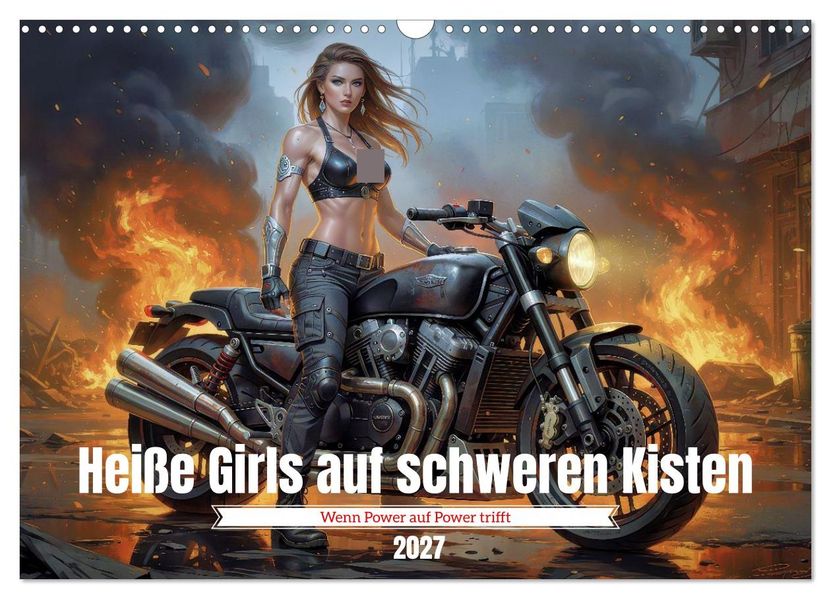 Heiße Girls auf schweren Kisten (Wandkalender 2027 DIN A3 quer) CALVENDO Monatskalender