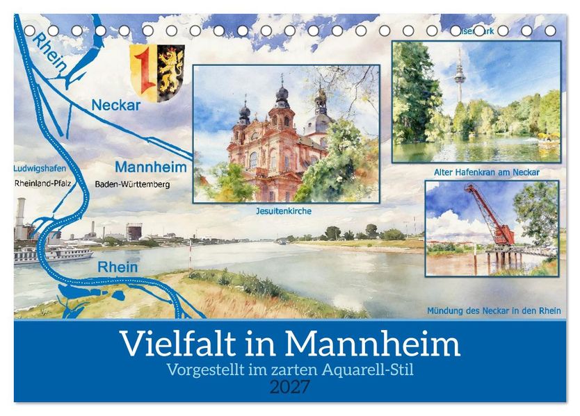 Vielfalt in Mannheim (Tischkalender 2027 DIN A5 quer) CALVENDO Monatskalender
