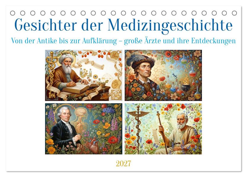 Gesichter der Medizingeschichte (Tischkalender 2027 DIN A5 quer) CALVENDO Monatskalender