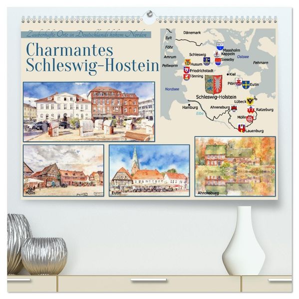 Charmantes Schleswig-Holstein (hochwertiger Premium Wandkalender 2027 DIN A2 quer) Kunstdruck in Hochglanz