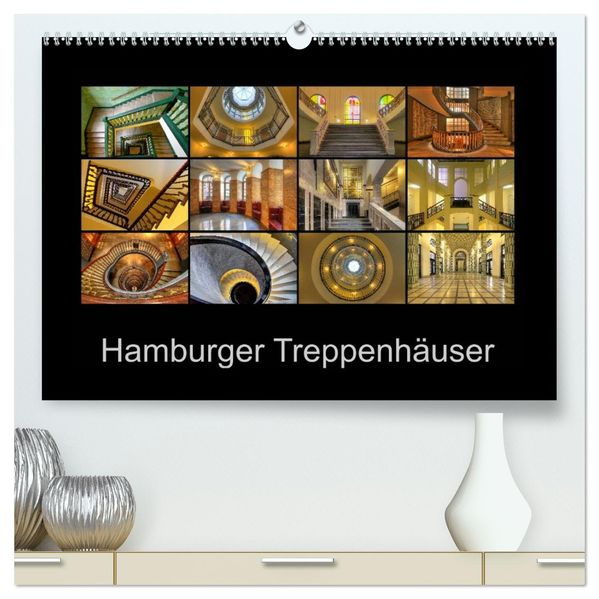 Hamburger Treppenhäuser (hochwertiger Premium Wandkalender 2027 DIN A2 quer) Kunstdruck in Hochglanz